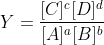 Y=\frac{[C]^c[D]^d}{[A]^a[B]^b}