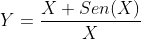 Y=\frac{X+Sen(X)}{X}