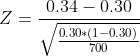 0.34 0.30 Z = 0.30-(1-0.30) 700