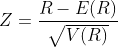 R E(R) Z = /V (R)