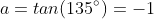 a=tan(135^circ)=-1