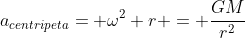 a_{centripeta}= omega^2 r = frac{GM}{r^2}