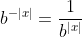 b^{-|x|}=frac{1}{b^{|x|}}