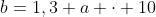 left{egin{matrix} acdot 0+b=1,3\ a cdot 10+b=1,38 end{matrix}
ight.