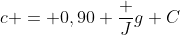 c = 0,90 frac {J}{g C}