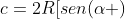 a+b+c=2R[sen(alpha )+sen(eta )+sen(gamma )]