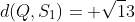 d(Q,S_1)= sqrt13