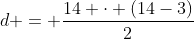 d = frac{14 cdot (14-3)}{2}