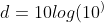 d=10log(10^)