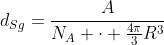 d_{Sg}=frac{A}{N_A cdot frac{4pi}{3}R^3}