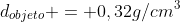 d_{objeto} = 0,32g/cm^3