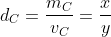 d_C=frac{m_C}{v_C}=frac{x}{y}