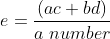 e=frac{(ac+bd)}{a;number}
