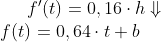 f'(t)=0,16\cdot h\Downarrow \\f(t)=0,64\cdot t+b