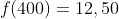 f(400)=12,50