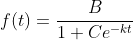 f(t)=frac{B}{1+Ce^{-kt}}