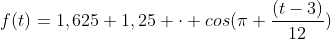 f(t)=1,625+1,25 cdot cos(pi frac{(t-3)}{12})