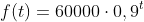 f(t)=60000cdot0,9^t