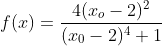 f(x)=\frac{4(x_o-2)^2}{(x_0-2)^4+1}