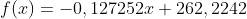 f(x)=-0,127252x+262,2242