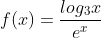 f(x)=\frac{log_{3}x}{e^x}