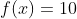 f(x)=10+log x