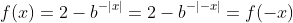 f(x)=2-b^{-|x|}=2-b^{-|-x|}=f(-x)