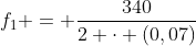 f_{1} = frac{340}{2 cdot (0,07)}