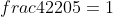 frac{205}{42}cdot frac{42}{205}=1