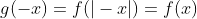 g(-x)=f(|-x|)=f(x)