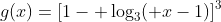 g(x)=[1- log_{3}( x-1)]^3