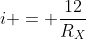 i = frac{12}{R_X+200}(II)