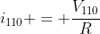 i_{110} = frac{V_{110}}R