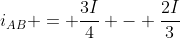 i_{AB} = frac{3I}{4} - frac{2I}{3}