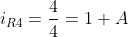 i_{R4}=frac{4}{4}=1 A