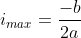 i_{max}=frac{-b}{2a}