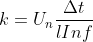 k=U_n\frac{\Delta t}{lInf}
