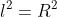 l^2=R^2+R^2-2R^2cdotfrac{sqrt{2}}{2}
