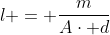 l = frac{m}{Acdot d}