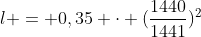 L = 0,35 cdot (frac{1440}{1441})^2