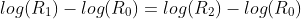 log(R_1)-log(R_0)=log(R_2)-log(R_0)+0,5