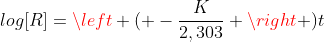 log[R]=left ( -frac{K}{2,303} ight )t+log[R]_0