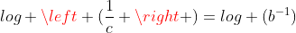 log(a)+log left (frac{1}{c} ight )=log (b^{-1})