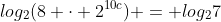 log_{2}(8 cdot 2^{10c}) = log_{2}7