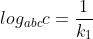 log_{abc}c=frac{1}{k_1}