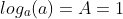 log_a(a)=A=1