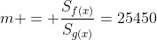 m = frac{S_{f(x)}}{S_{g(x)}}=25450