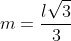 m=frac{lsqrt{3}}{3}