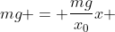 mg = frac{mg}{x_0}x + hofrac{L^3}{2}Rightarrow x = x_0(1-frac{ho L^3}{2m}) \ Rightarrow x = 0,2(1-frac{1000cdot 0,4^3}{2cdot 40}) Rightarrow x = 0,04m = 4 cm