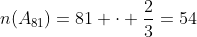 n(A_{81})=81 cdot frac{2}{3}=54